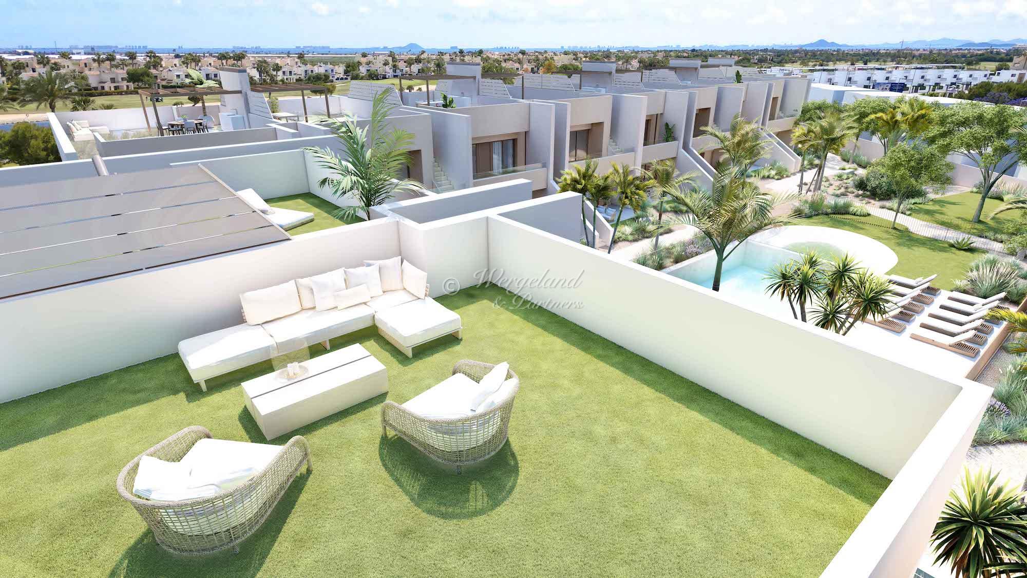97 m² roof terrace, 3 bed / 2 bath, storage room, communal pool [RR26]
