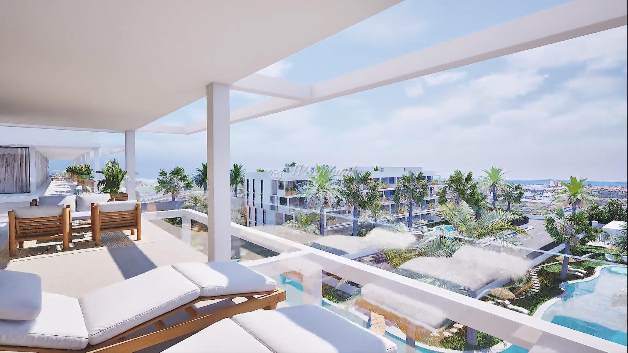 Penthouse, beautiful sea views! Lovely communal pool area, garage, storage [EL2AA]
