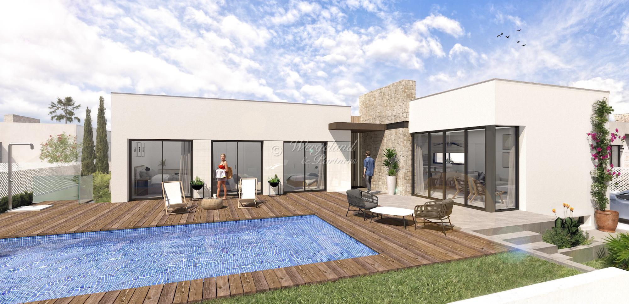 Exclusive, spacious villa on one level with pool and unfurnished basement [P21-F]